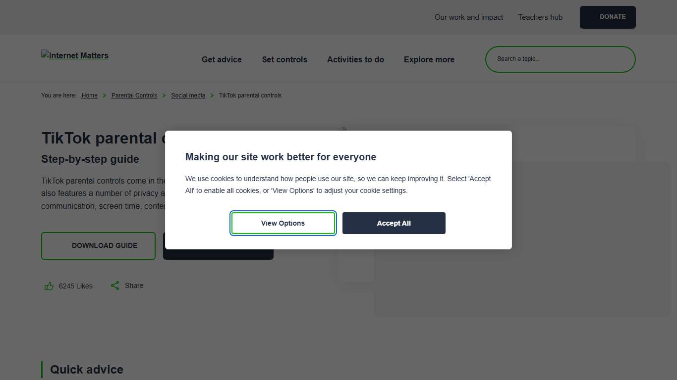 TikTok parental controls guide Internet Matters